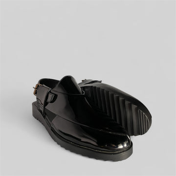 BLACK SHINY CHAPPAL 184